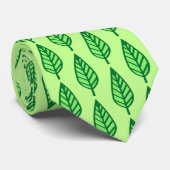 Buchenblattmuster - grüne Farbtöne Krawatte (Gerollt)