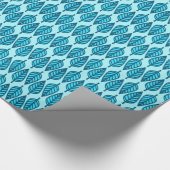 Buchenblattmuster - Himmelsblau Geschenkpapier (Ecke)