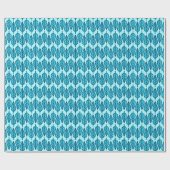 Buchenblattmuster - Himmelsblau Geschenkpapier (Flach)