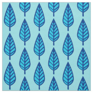 Buchenblattmuster - Himmelsblau Stoff