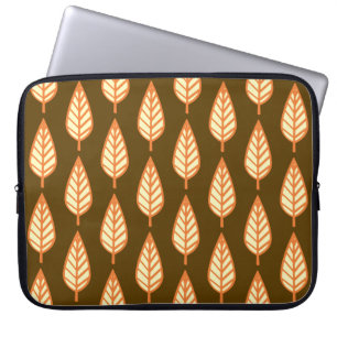Buchenblattmuster - Orange und braun Laptopschutzhülle