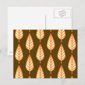 Buchenblattmuster - orange und braun postkarte (Vorne/Hinten)