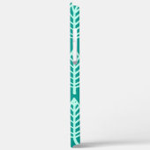 Buchenblattmuster - Pfau und Aqua Case-Mate iPhone Hülle (Rückseite / Links)