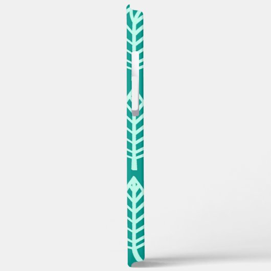 Buchenblattmuster - Pfau und Aqua Case-Mate iPhone Hülle (Rückseite / Links)