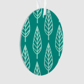 Buchenblattmuster - Pfau und Aqua Ornament (Vorderseite)