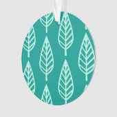 Buchenblattmuster - Pfau und Aqua Ornament (Vorderseite)