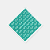 Buchenblattmuster - Pfau und Aqua Serviette (Ecke)