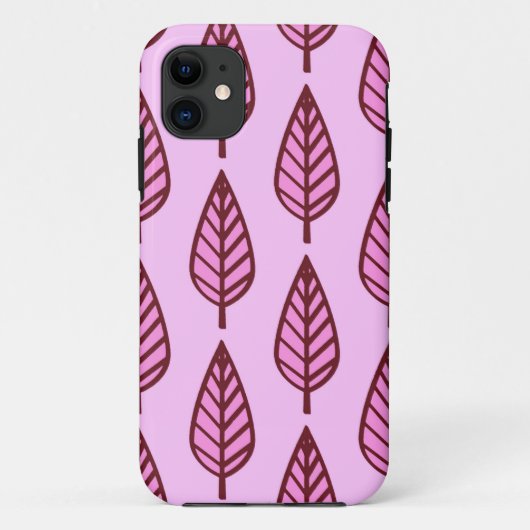 Buchenblattmuster - rosa und bordeaux Case-Mate iPhone hülle (Rückseite)