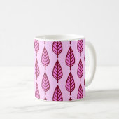 Buchenblattmuster - Rosa und Bordeaux Kaffeetasse (VorderseiteRechts)