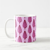 Buchenblattmuster - Rosa und Bordeaux Kaffeetasse (Links)