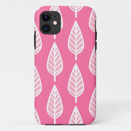 Buchenblattmuster - Rosa und weiß, blütig Case-Mate iPhone Hülle (Rückseite)