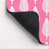 Buchenblattmuster - Rosa und weiß, blütig Mousepad (Ecke)
