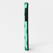 Buchenblattmuster - Türkis und Aqua Case-Mate iPhone Hülle (Hinten/Links)