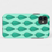 Buchenblattmuster - Türkis und Aqua Case-Mate iPhone Hülle (Rückseite (Horizontal))