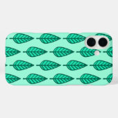 Buchenblattmuster - Türkis und Aqua Case-Mate iPhone Hülle (Rückseite (Horizontal))