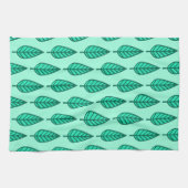 Buchenblattmuster - Türkis und Aqua Handtuch (Horizontal)