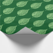 Buchenleaf Chalk Print, Deep Emerald Green Geschenkpapier (Ecke)