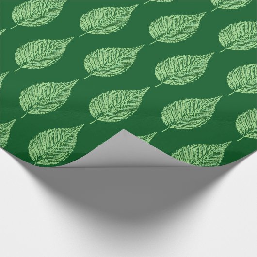 Buchenleaf Chalk Print, Deep Emerald Green Geschenkpapier (Ecke)