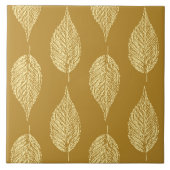 Buchenleaf Chalk Print, Senf Gelb / Gold Fliese (Vorderseite)