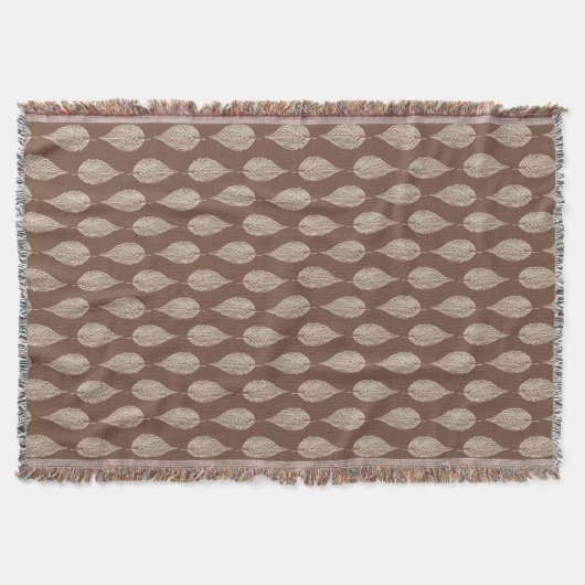 Buchenleaf Chalk Print, Taupe Tan und Creme Decke (Vorderseite)
