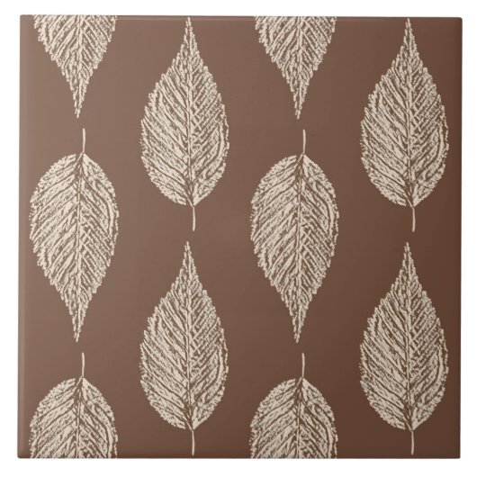 Buchenleaf Chalk Print, Taupe Tan und Creme Fliese (Vorderseite)