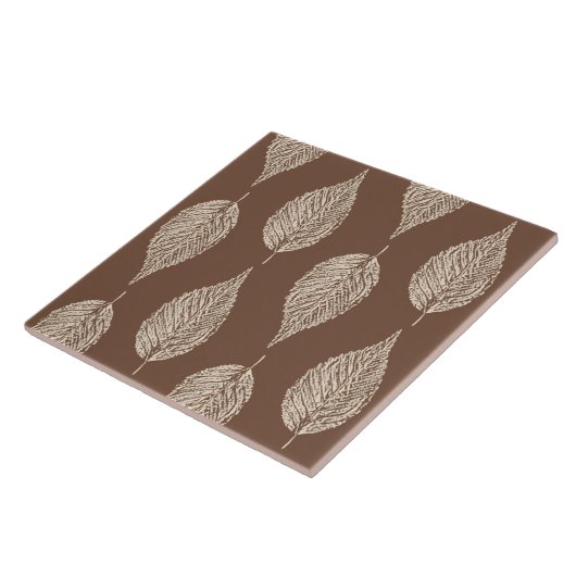 Buchenleaf Chalk Print, Taupe Tan und Creme Fliese (Seite)