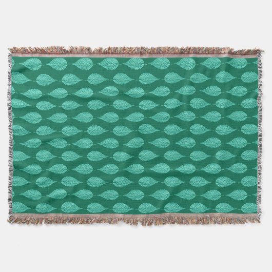Buchenleaf Chalk Print, Türkis und Aqua Decke (Vorderseite)