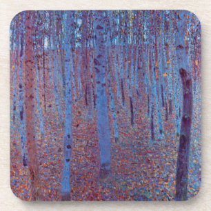 Buchenwald von Gustav Klimt, Vintager Jugendstil Getränkeuntersetzer