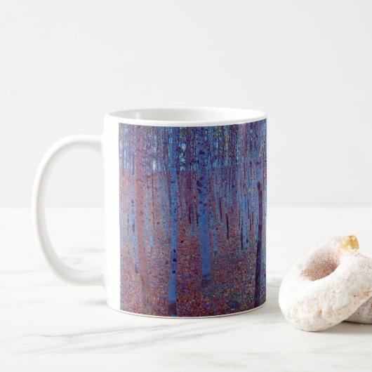 Buchenwald von Gustav Klimt, Vintager Jugendstil Kaffeetasse (Mit Donut)