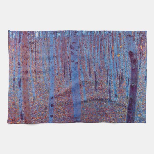Buchenwald von Gustav Klimt, Vintager Jugendstil Küchentuch (Horizontal)