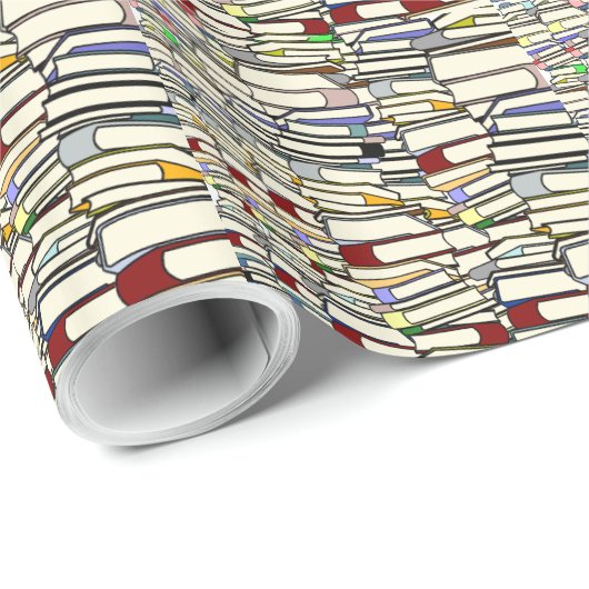 Bücher als Wrapping Paper Geschenkpapier (Rolleneckpunkt)