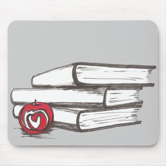 Bücher + Apple | kundengerecht Mousepad (Vorne)