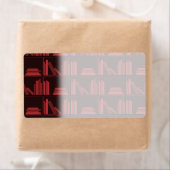 Bücher auf dem Schelf. Dunkelrot. (Insitu)