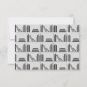 Bücher auf dem Schelf. Monochrome. RSVP Karte (Rückseite)