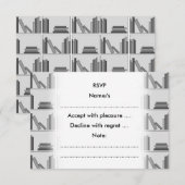 Bücher auf dem Schelf. Monochrome. RSVP Karte (Vorne/Hinten)
