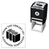 Bücher "Aus der Bibliothek" Name Monogram Permastempel (Beispiel)
