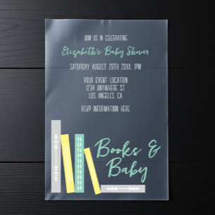 Bücher Baby Shower Pergament Einladungen