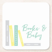 Bücher Baby Shower Rechteckiger Pappuntersetzer (Vorderseite)