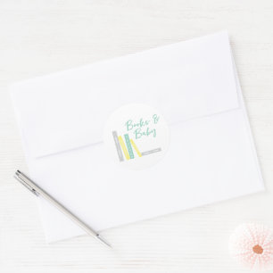 Bücher Baby Shower Runder Aufkleber