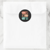 Bücher | Basketballdesign Runder Aufkleber (Tasche)