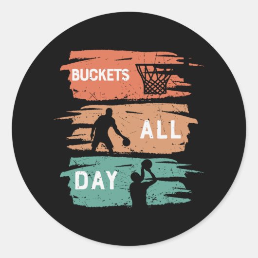 Bücher | Basketballdesign Runder Aufkleber (Vorderseite)