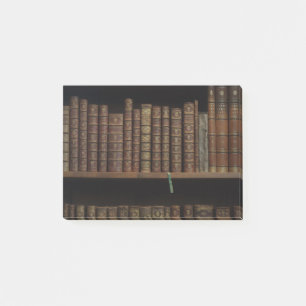 Bücher bedecken Bücherregal alte Bibliothek Post-it Klebezettel