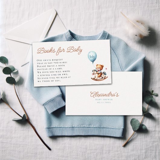 Bücher bitten um Vorwartung Rocking Boy Baby Dusch Begleitkarte