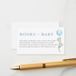 Bücher Blaue Ballon Sanfte Grüntöne Junge Baby Sho Begleitkarte