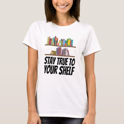 Bücher - Bleibe an Ihrem Platz T-Shirt (Vorderseite)