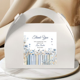 Bücher Blue Floral Baby Dusche Vielen Dank Sticker