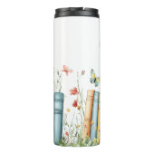 Bücher, Blume, Schmetterlinge Thermosbecher (Rückseite)