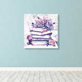 Bücher, Blume und Musikstile aus der Antike Leinwanddruck (Insitu (Holzboden))