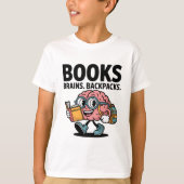 Bücher Brains Rucksäcke Funny Kawaii School Brain T-Shirt (Vorderseite)