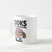 Bücher Brains Rucksäcke Kawaii Brain Reading Schoo Kaffeetasse (Vorderseite Links)